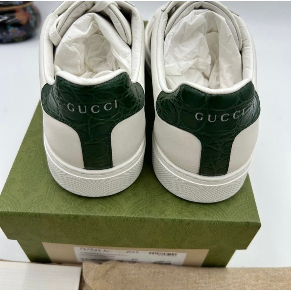Women's Gucci, ace leather, web stripe sneakers size 40 made in Italy - Picture 13 of 14